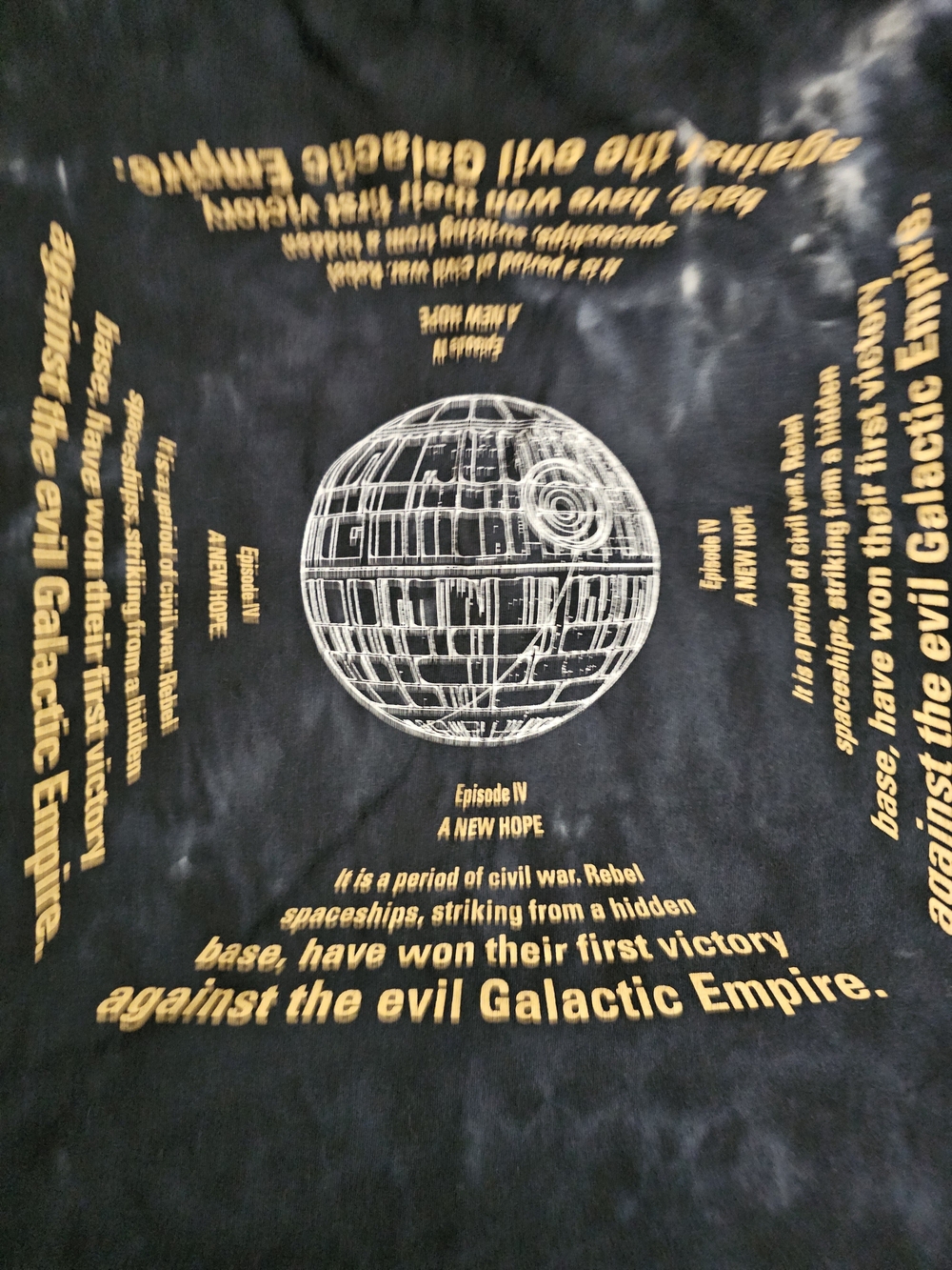 Star Wars Black and Gold Death Star  with Episode IV Text